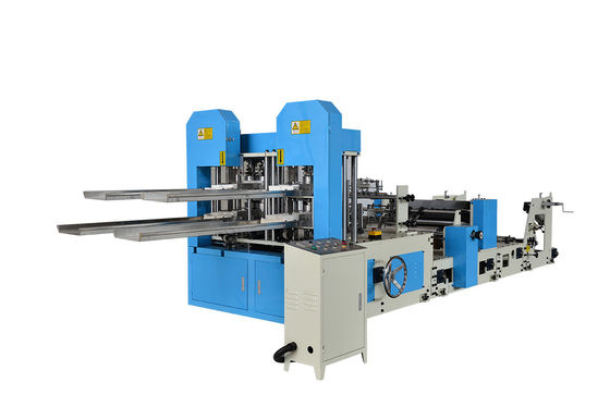 1/4 Folded Napkin Production Machine With Color Printing Steel To Paper Embossing Unit