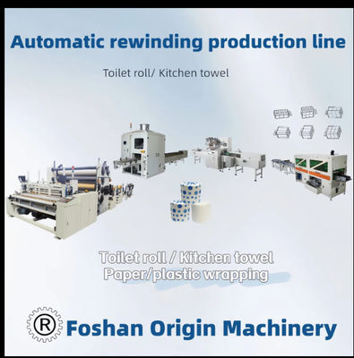 Línea de producción automática de rollos de papel higiénico / papel de cocina Jrt Maxi Rewinding Machinery