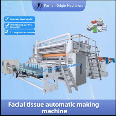 Línea de producción automática de pañuelos faciales, maquinaria para hacer pliegues intercalados