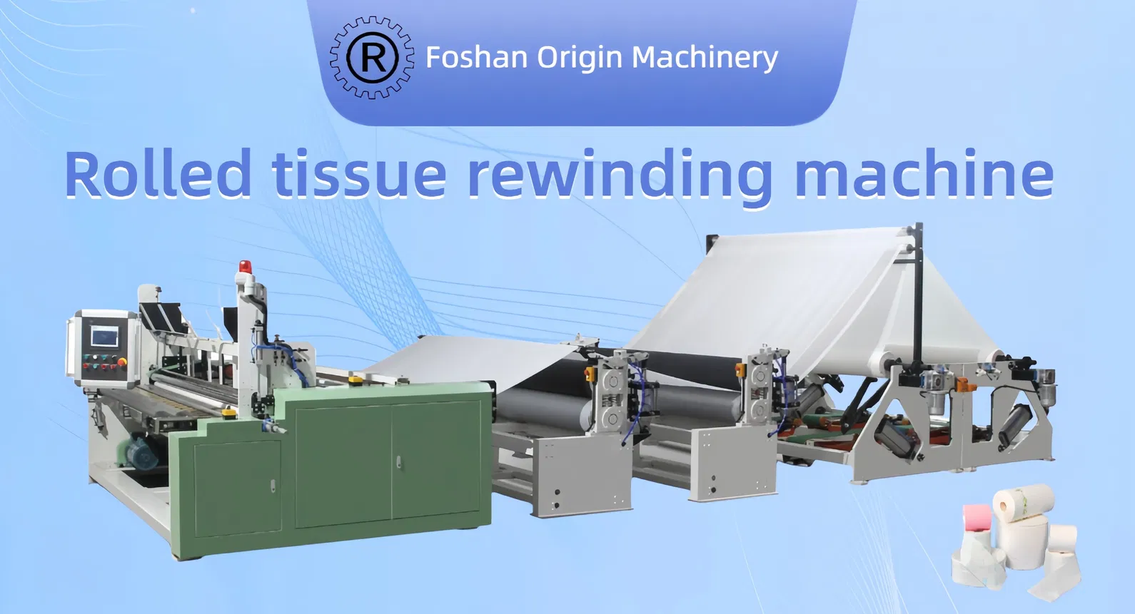 Línea de producción automática de rollos de papel higiénico / papel de cocina Jrt Maxi Rewinding Machinery 0