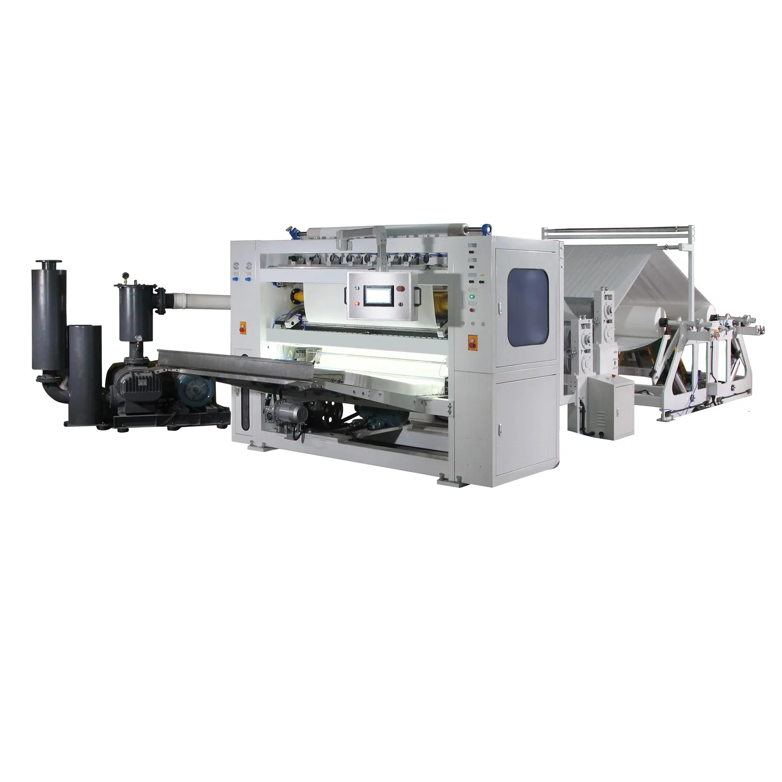 Máquina para fabricar pañuelos faciales en V, máquina de corte con sierra, línea de producción semiautomática 3