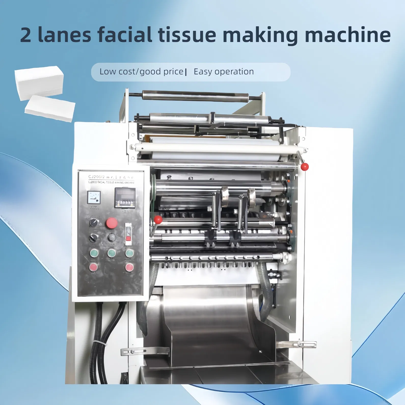 Máquina Económica Manual Pequeña para Fabricación de Pañuelos Faciales de 2/3 Carriles 2