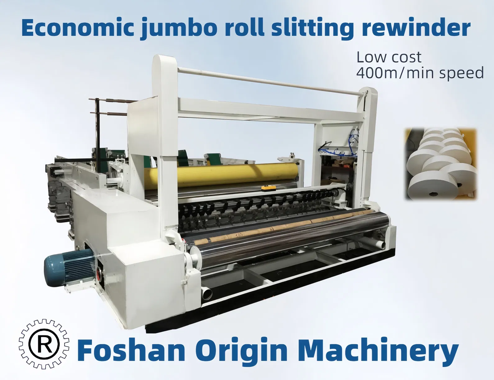 Máquina de corte de rollos Jumbo de 1800 mm terminada Reenrollamiento con buena eficiencia 0